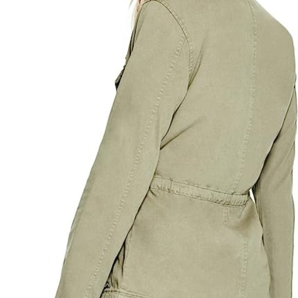 GUESS Factory womens MOTO JACKET BEIGE Size SMALL CANVAS coat **COLOR = BEIGE** - Picture 3 of 15